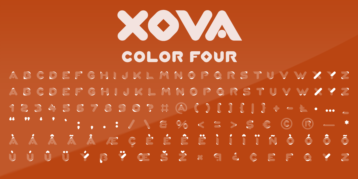 Пример шрифта Xova Layered #3